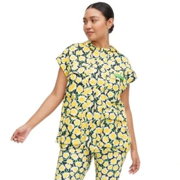 Diane Von Furstenberg Yellow and Green Floral Blouse - Picture 5 of 6